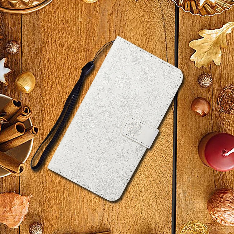 Ethnic Style Embossed Pattern Horizontal Flip Leather Case with Holder & Card Slots & Wallet & Lanyard For iPhone 11(White)-garmade.com
