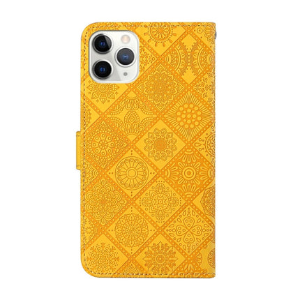 Ethnic Style Embossed Pattern Horizontal Flip Leather Case with Holder & Card Slots & Wallet & Lanyard For iPhone 11 Pro(Yellow)-garmade.com