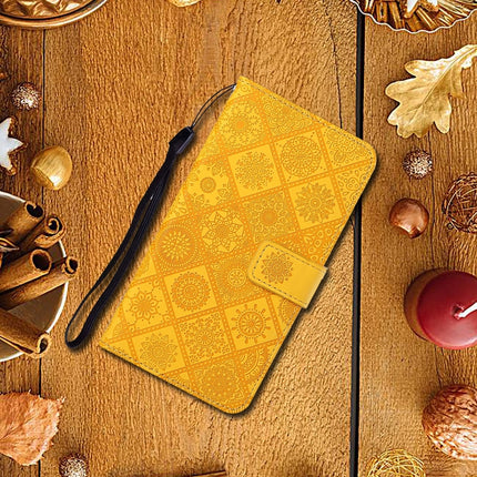 Ethnic Style Embossed Pattern Horizontal Flip Leather Case with Holder & Card Slots & Wallet & Lanyard For iPhone 11 Pro(Yellow)-garmade.com