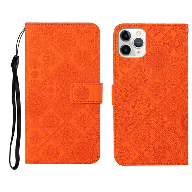 Ethnic Style Embossed Pattern Horizontal Flip Leather Case with Holder & Card Slots & Wallet & Lanyard For iPhone 11 Pro(Orange)-garmade.com