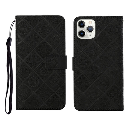 Ethnic Style Embossed Pattern Horizontal Flip Leather Case with Holder & Card Slots & Wallet & Lanyard For iPhone 11 Pro(Black)-garmade.com
