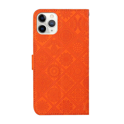 Ethnic Style Embossed Pattern Horizontal Flip Leather Case with Holder & Card Slots & Wallet & Lanyard For iPhone 11 Pro Max(Orange)-garmade.com