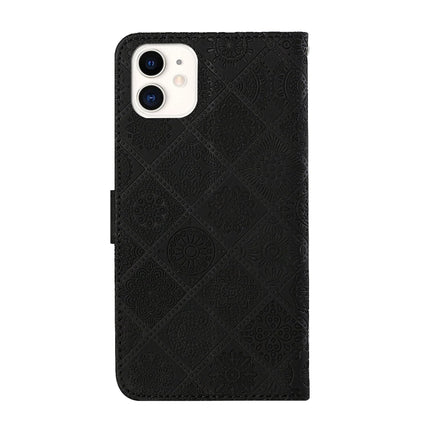 Ethnic Style Embossed Pattern Horizontal Flip Leather Case with Holder & Card Slots & Wallet & Lanyard For iPhone 12(Black)-garmade.com