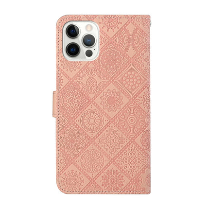 Ethnic Style Embossed Pattern Horizontal Flip Leather Case with Holder & Card Slots & Wallet & Lanyard For iPhone 12 Pro Max(Pink)-garmade.com