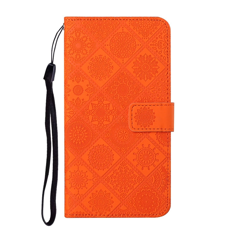 Ethnic Style Embossed Pattern Horizontal Flip Leather Case with Holder & Card Slots & Wallet & Lanyard For iPhone 12 Pro Max(Orange)-garmade.com