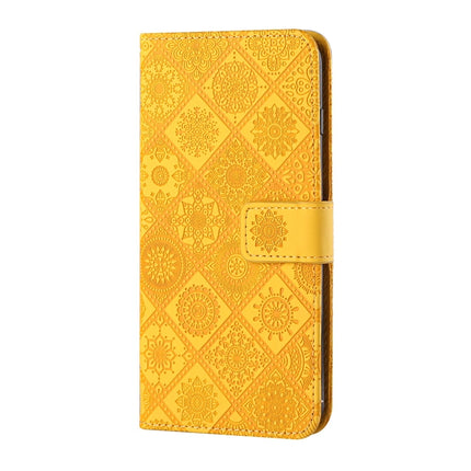 Ethnic Style Embossed Pattern Horizontal Flip Leather Case with Holder & Card Slots & Wallet & Lanyard For iPhone SE 2020 / 8 / 7(Yellow)-garmade.com
