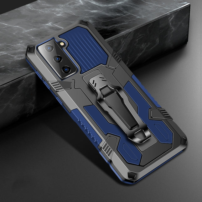 For Samsung Galaxy S21 5G Machine Armor Warrior Shockproof PC + TPU Protective Case(Royal Blue)-garmade.com