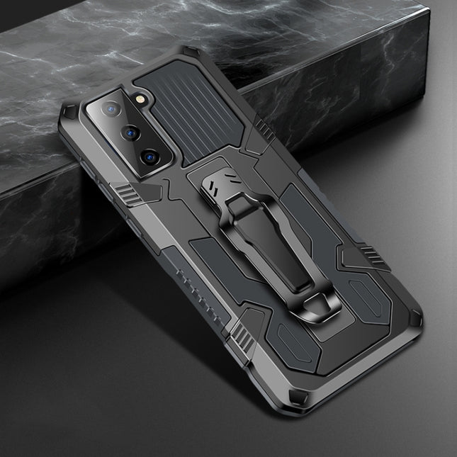 For Samsung Galaxy S21 5G Machine Armor Warrior Shockproof PC + TPU Protective Case(Space Gray)-garmade.com