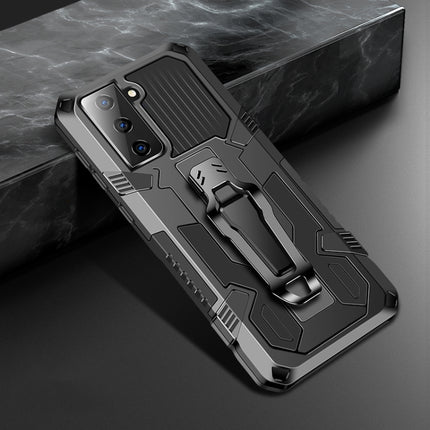 For Samsung Galaxy S21+ 5G Machine Armor Warrior Shockproof PC + TPU Protective Case(Black)-garmade.com