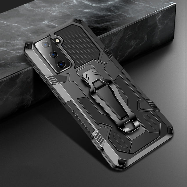 For Samsung Galaxy S21+ 5G Machine Armor Warrior Shockproof PC + TPU Protective Case(Black)-garmade.com