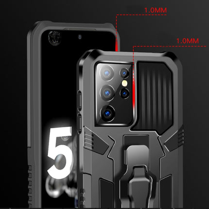 For Samsung Galaxy S21 Ultra 5G Machine Armor Warrior Shockproof PC + TPU Protective Case(Black)-garmade.com