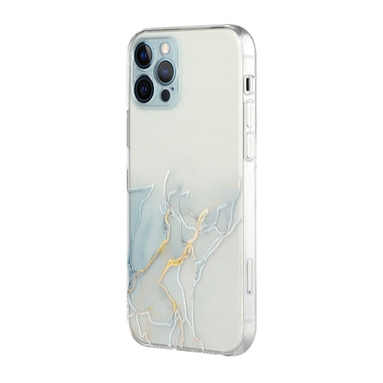 Hollow Marble Pattern TPU Straight Edge Fine Hole Protective Case For iPhone 12 Pro Max(Grey)-garmade.com