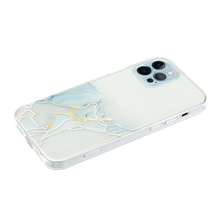 Hollow Marble Pattern TPU Straight Edge Fine Hole Protective Case For iPhone 12 Pro Max(Grey)-garmade.com