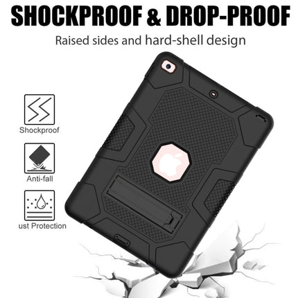 For iPad 10.2 2021 / 2020 / 2019 Contrast Color Robot Shockproof Silicone + PC Protective Case with Holder(Black)-garmade.com