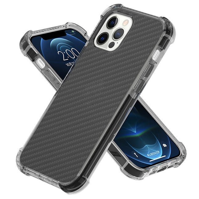 Carbon Fiber Acrylic Protective Case For iPhone 12 / 12 Pro(Black)-garmade.com
