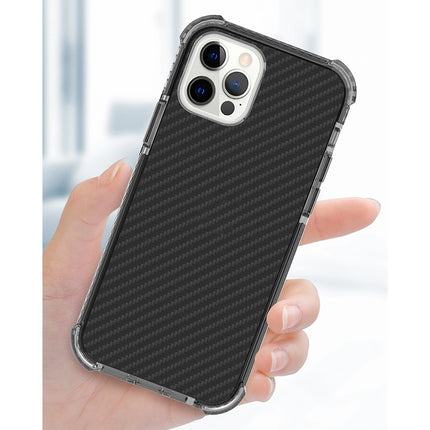 Carbon Fiber Acrylic Protective Case For iPhone 12 / 12 Pro(Red)-garmade.com