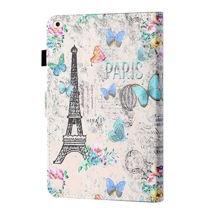 Coloured Drawing Stitching Horizontal Flip Leather Case with Holder & Card Slot & Sleep / Wake-up Function For iPad mini 5 / 4 / 3 / 2 / 1(Tower and Butterflies)-garmade.com