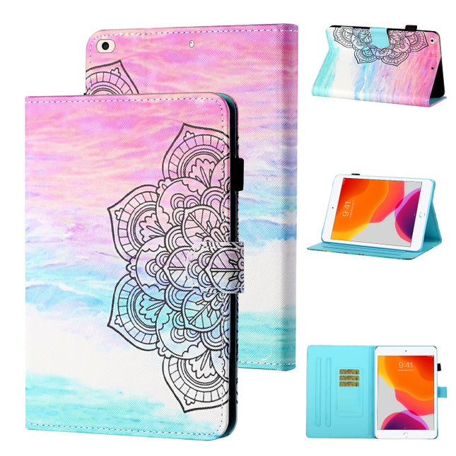 Coloured Drawing Stitching Horizontal Flip Leather Case with Holder & Card Slot & Sleep / Wake-up Function For iPad mini 5 / 4 / 3 / 2 / 1(Colorful Mandala)-garmade.com