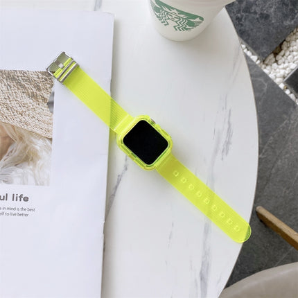 Candy Color Transparent TPU Watchband For Apple Watch Series 3 & 2 & 1 38mm(Yellow Green)-garmade.com