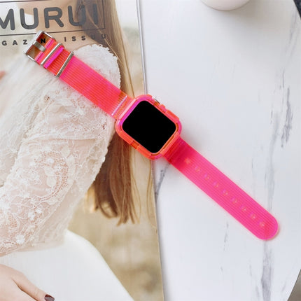 Candy Color Transparent TPU Watchband For Apple Watch Series 3 & 2 & 1 38mm(Rose Red)-garmade.com