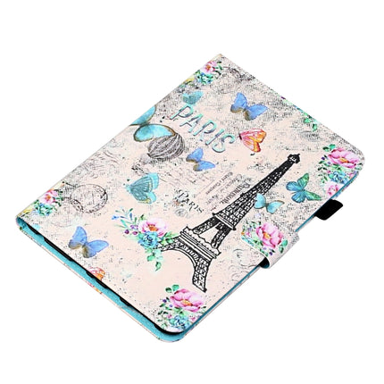 For Samsung Galaxy Tab A 10.5 T590/T595 Coloured Drawing Stitching Horizontal Flip Leather Case with Holder & Card Slot & Sleep / Wake-up Function(Tower and Butterflies)-garmade.com
