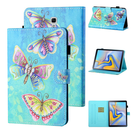 For Samsung Galaxy Tab A 10.5 T590/T595 Coloured Drawing Stitching Horizontal Flip Leather Case with Holder & Card Slot & Sleep / Wake-up Function(Colorful Butterflies)-garmade.com