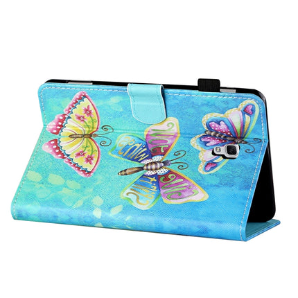 For Samsung Galaxy Tab A 10.5 T590/T595 Coloured Drawing Stitching Horizontal Flip Leather Case with Holder & Card Slot & Sleep / Wake-up Function(Colorful Butterflies)-garmade.com