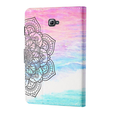 For Samsung Galaxy Tab A 10.1 (2016) T580/T585 Coloured Drawing Stitching Horizontal Flip Leather Case with Holder & Card Slot & Sleep / Wake-up Function(Colorful Mandala)-garmade.com