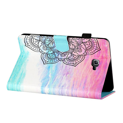 For Samsung Galaxy Tab A 10.1 (2016) T580/T585 Coloured Drawing Stitching Horizontal Flip Leather Case with Holder & Card Slot & Sleep / Wake-up Function(Colorful Mandala)-garmade.com