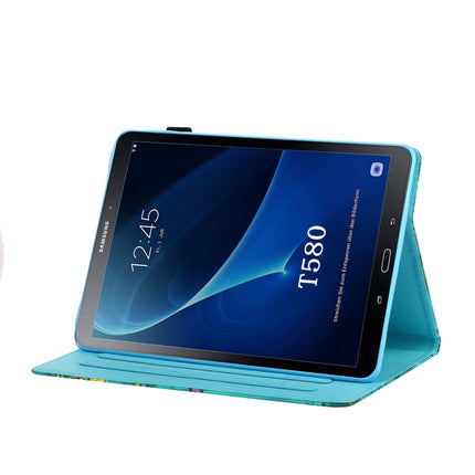 For Samsung Galaxy Tab A 10.1 (2016) T580/T585 Coloured Drawing Stitching Horizontal Flip Leather Case with Holder & Card Slot & Sleep / Wake-up Function(Quicksand)-garmade.com