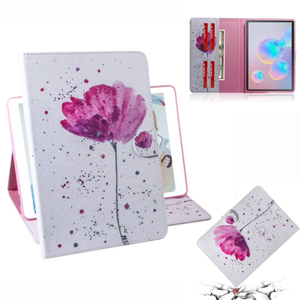 For Galaxy Tab S6 T860 / T865 3D Colored Drawing Horizontal Flip Leather Case with Holder & Card Slots & Wallet(Purple Orchid)-garmade.com