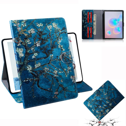 For Galaxy Tab S6 T860 / T865 3D Colored Drawing Horizontal Flip Leather Case with Holder & Card Slots & Wallet(Apricot Flower)-garmade.com