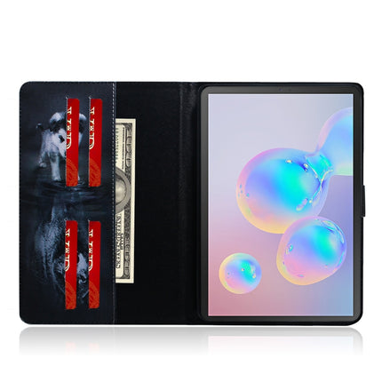 For Galaxy Tab S6 T860 / T865 3D Colored Drawing Horizontal Flip Leather Case with Holder & Card Slots & Wallet(Wolf and Dog)-garmade.com