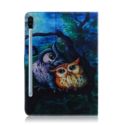 For Galaxy Tab S6 T860 / T865 3D Colored Drawing Horizontal Flip Leather Case with Holder & Card Slots & Wallet(Oil Painting Owl)-garmade.com