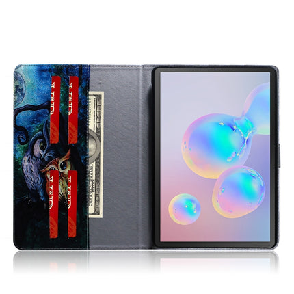 For Galaxy Tab S6 T860 / T865 3D Colored Drawing Horizontal Flip Leather Case with Holder & Card Slots & Wallet(Oil Painting Owl)-garmade.com