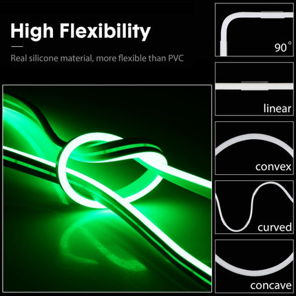 CJ-1206 12V 6A 5m IP65 Waterproof Silicone Neon LED Strip Light(Green)-garmade.com