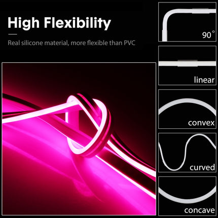 CJ-1206 12V 6A 5m IP65 Waterproof Silicone Neon LED Strip Light(Rose Red)-garmade.com