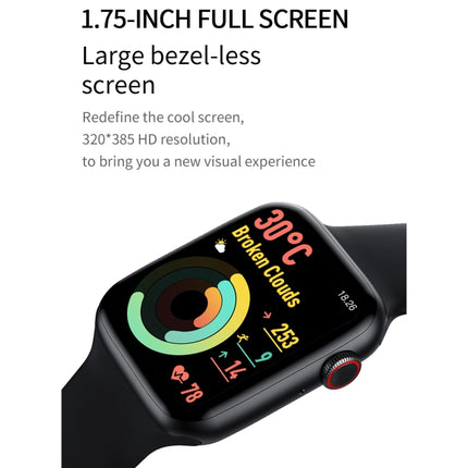 DW35 1.75 inch Full Screen IP67 Waterproof Smart Watch, Support Sleep Monitor / Heart Rate Monitor / Bluetooth Call(Black)-garmade.com