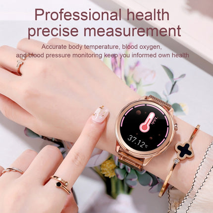 F80 1.3 inch TFT Color Screen IP68 Waterproof Women Smart Watch, Support Body Temperature Monitor / Blood Pressure Monitor / Menstrual Cycle Reminder(Black)-garmade.com