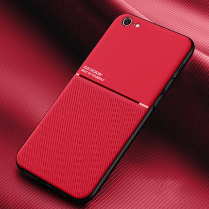 Classic Tilt Strip Grain Magnetic Shockproof PC + TPU Case For iPhone 6(Red)-garmade.com