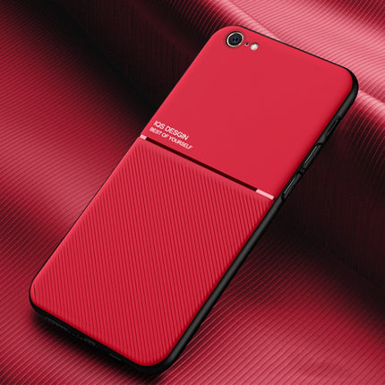Classic Tilt Strip Grain Magnetic Shockproof PC + TPU Case For iPhone 6 Plus(Red)-garmade.com