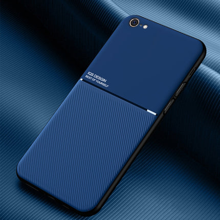 Classic Tilt Strip Grain Magnetic Shockproof PC + TPU Case For iPhone 6 Plus(Blue)-garmade.com