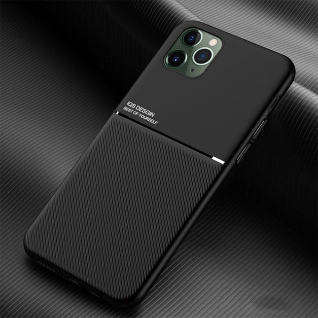 Classic Tilt Strip Grain Magnetic Shockproof PC + TPU Case For iPhone 11 Pro(Black)-garmade.com