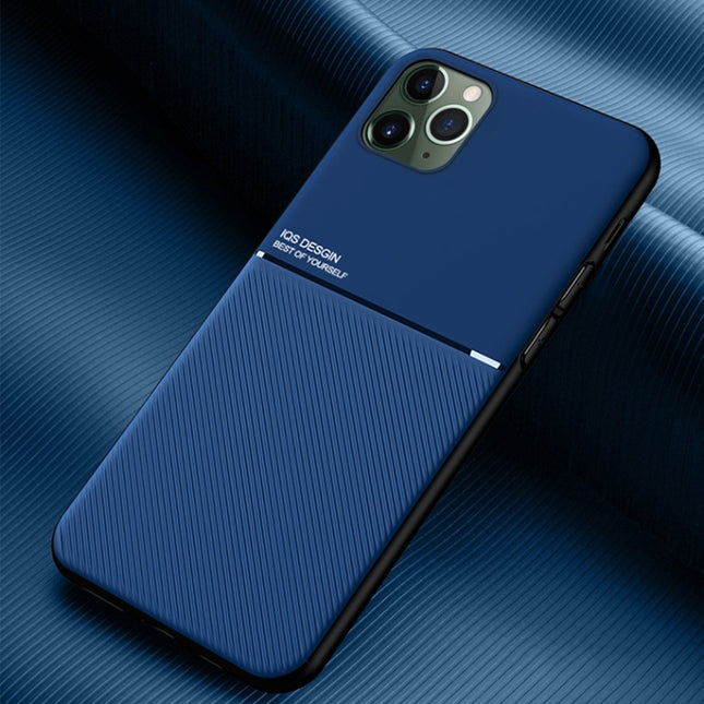 Classic Tilt Strip Grain Magnetic Shockproof PC + TPU Case For iPhone 11 Pro(Blue)-garmade.com