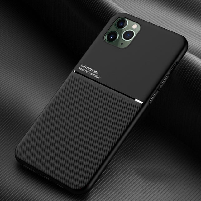 Classic Tilt Strip Grain Magnetic Shockproof PC + TPU Case For iPhone 11 Pro Max(Black)-garmade.com