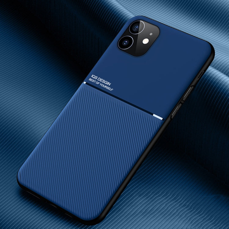 Classic Tilt Strip Grain Magnetic Shockproof PC + TPU Case For iPhone 12 mini(Blue)-garmade.com