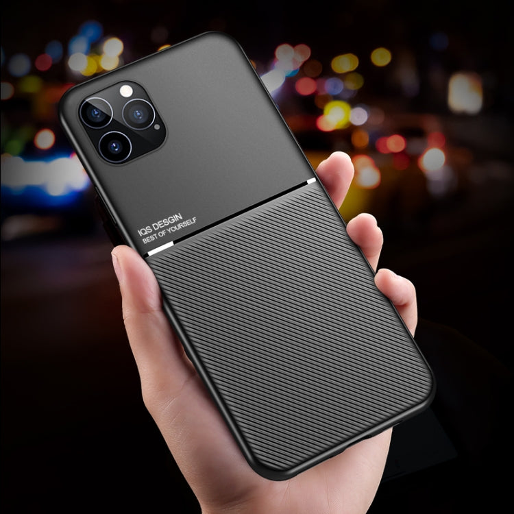 Classic Tilt Strip Grain Magnetic Shockproof PC + TPU Case For iPhone 12 mini(Blue)-garmade.com