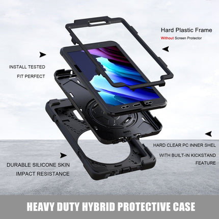 For Samsung Galaxy Tab active 3 T570 / T575 8.0 Shockproof Colorful Silicone + PC Protective Case with Holder & Shoulder Strap & Hand Strap(Black)-garmade.com