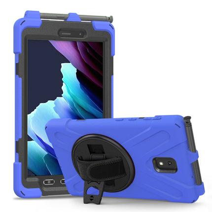 For Samsung Galaxy Tab active 3 T570 / T575 8.0 Shockproof Colorful Silicone + PC Protective Case with Holder & Shoulder Strap & Hand Strap(Blue)-garmade.com