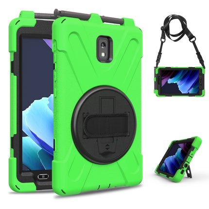 For Samsung Galaxy Tab active 3 T570 / T575 8.0 Shockproof Colorful Silicone + PC Protective Case with Holder & Shoulder Strap & Hand Strap(Green)-garmade.com